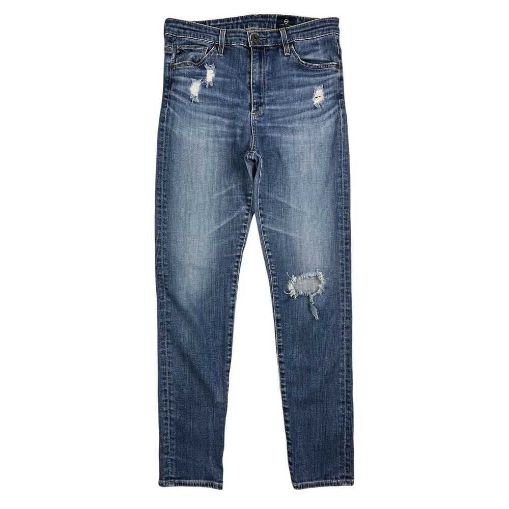 AG Adriano Goldschmied High Rise Skinny Jeans  Women's Size 28  Distressed